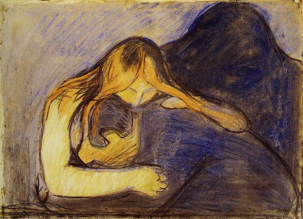 Edvard Munch, Vampir, 1895 Kreide