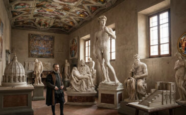 Alte Skulpturen in Kunstmuseum, schöne Fresken an der Decke, historische Kunst | Das kreative Universum.